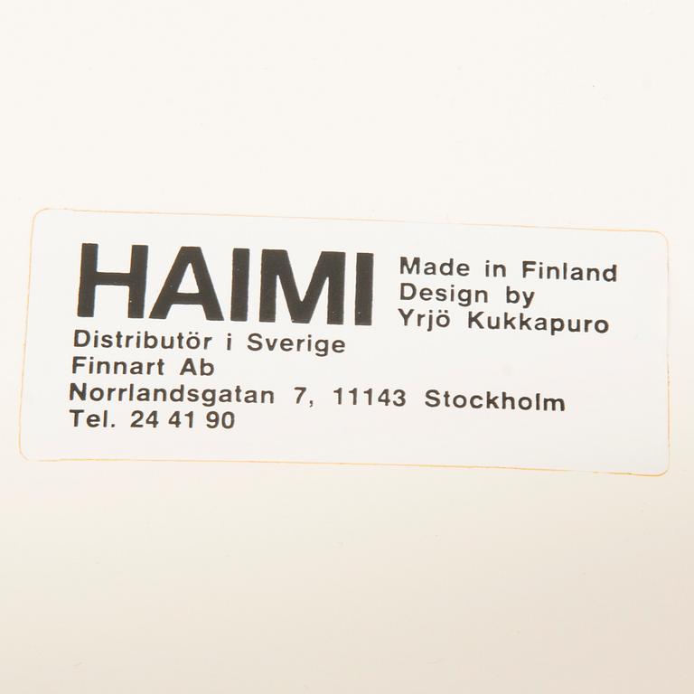 YRJÖ KUKKAPURO, ISTUINRYHMÄ, 6 osaa, Haimi 1970-luku.