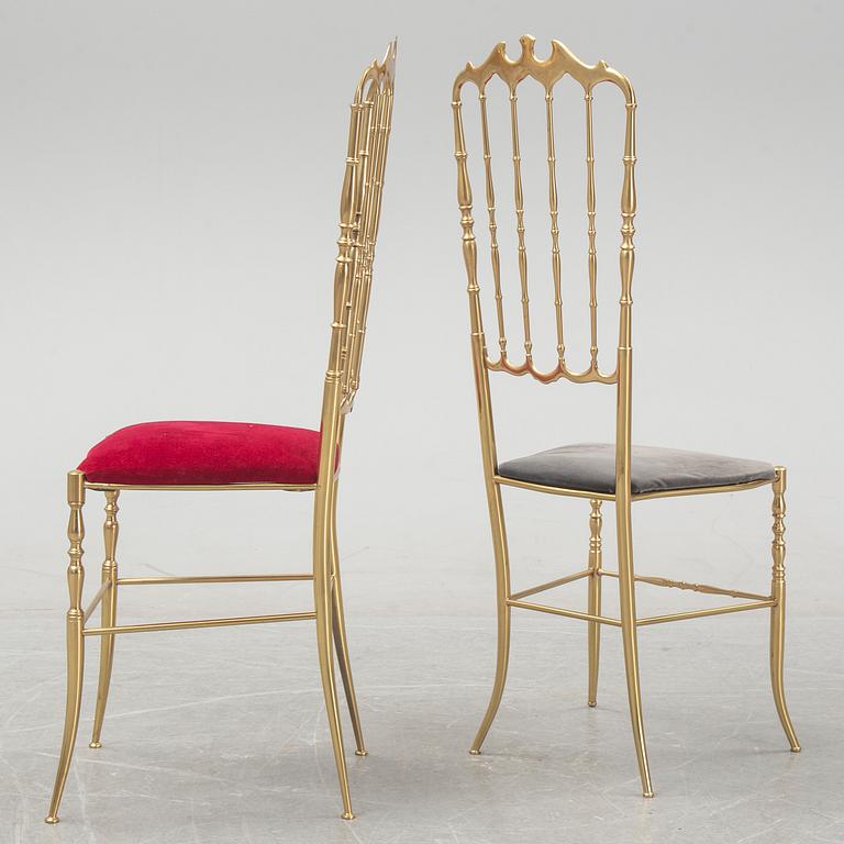 A set of six brass chairs 'Chiavari' model, Italy.