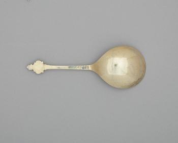 A Swedish 18th century silver-gilt spoon, marks of Carl Magnus Ekman, Eksjö (-1729-1736(-38)).