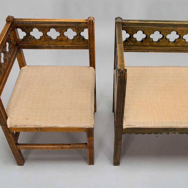 Möblemang, 7 delar, Tidaholms Bruks Aktiebolag, 1900- talets början.