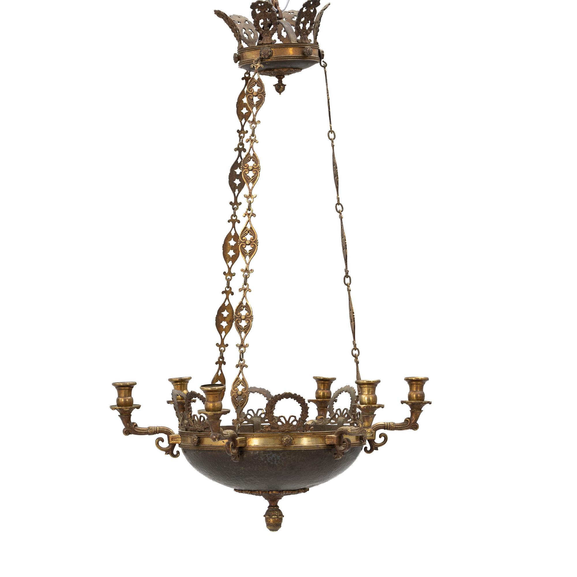 Empire-style chandelier, first half of the 20th century.