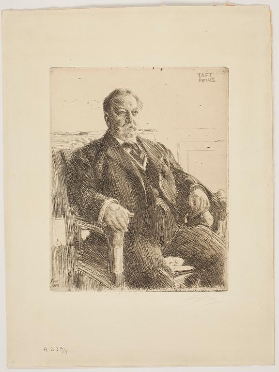 ANDERS ZORN, etsning, signerad med blyerts. Utförd 1911.