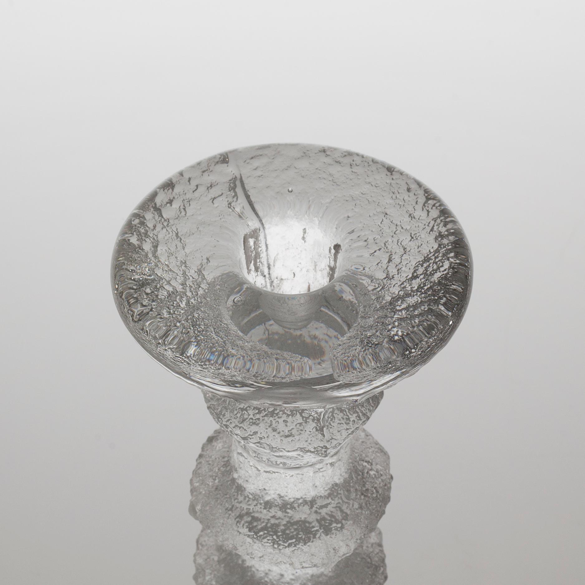 Eight "Festivo" glass candlesticks by Timo Sarpaneva for Iittala, Finland from the second half of the 20th century.