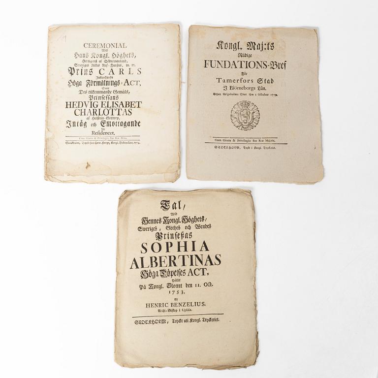 Kungliga tillfällestryck m.m.