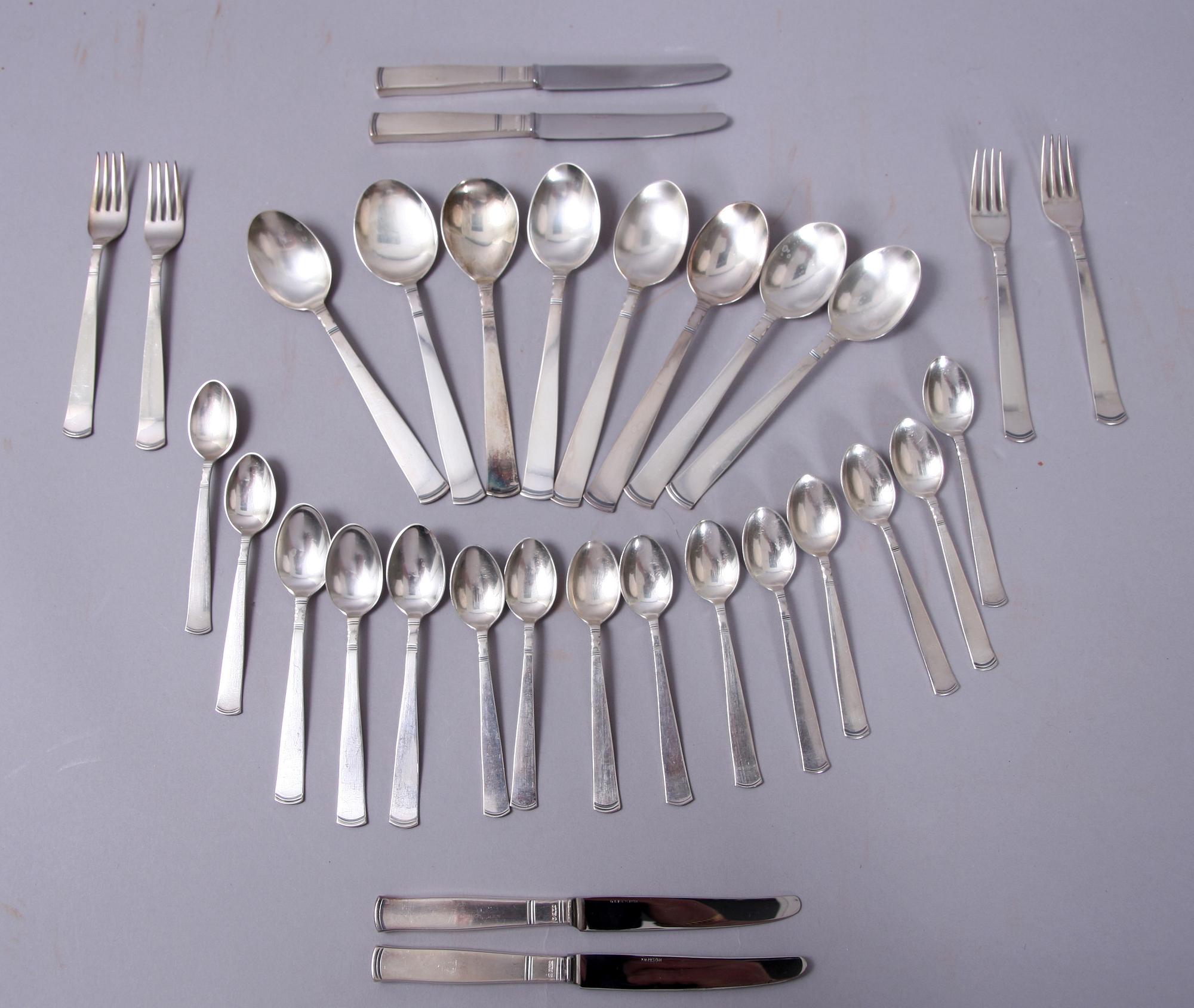 BESTICK, 31 delar, silver, "Rosenholm", GAB.