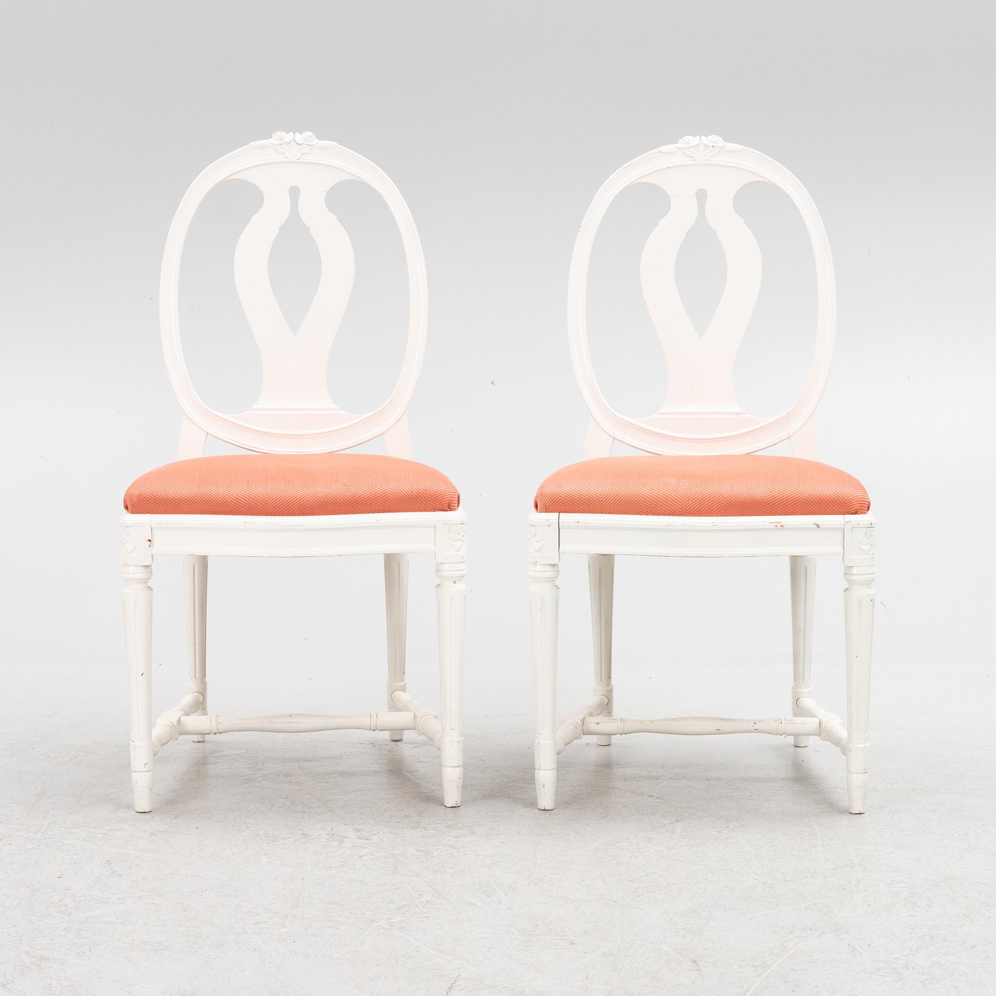 Chairs, 8 pcs, Gustavian style, "Swedish model", 20th century.