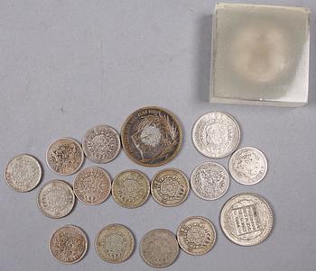 PARTI MYNT, 17 st, silver, mest Sverige, 1776 resp 1875-1966.