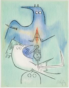 A SET of ten WIFREDO LAM coloured etchings, signed and numbered 79/262.