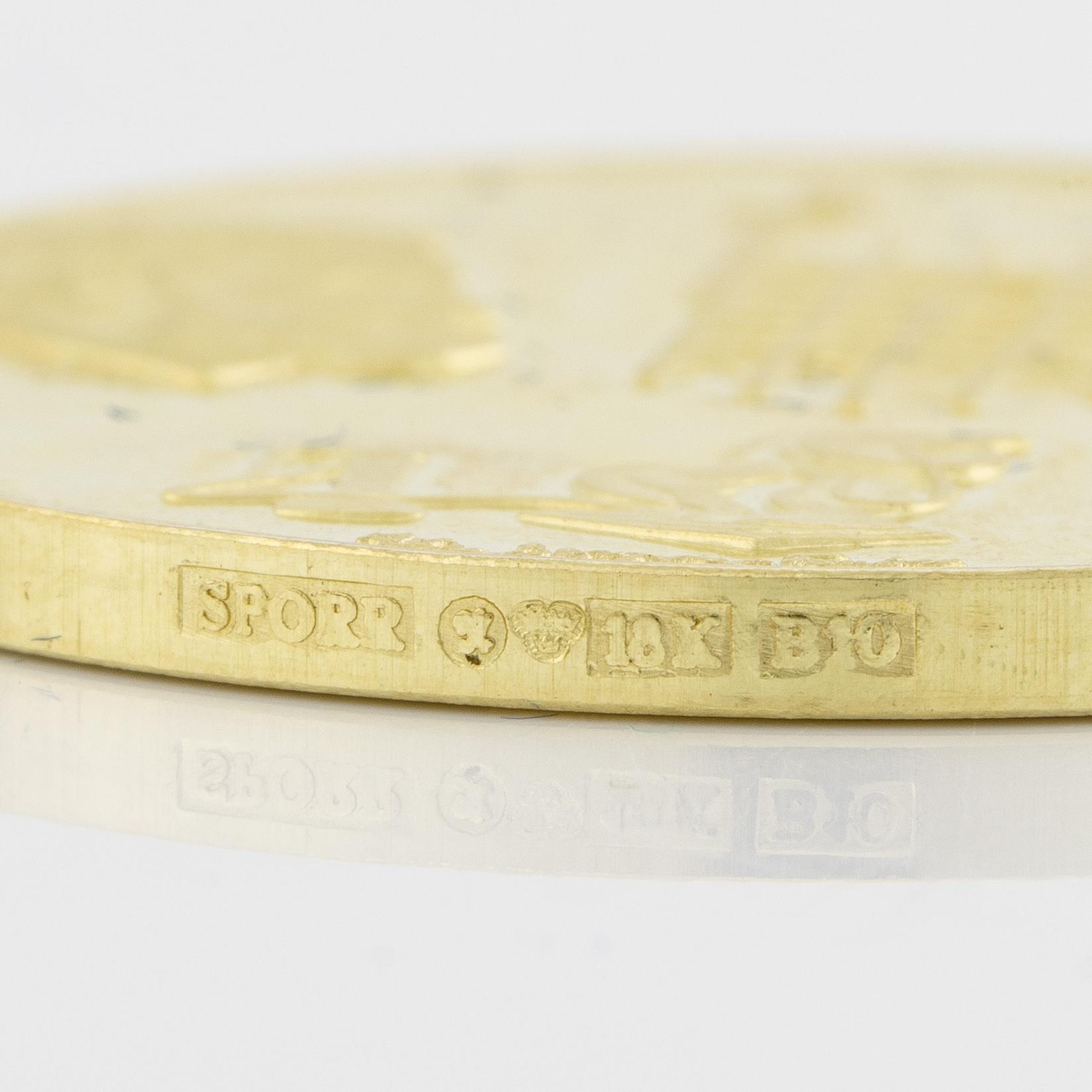 Guldmedalj samt miniatyr i guld, LM Ericson, 18K.