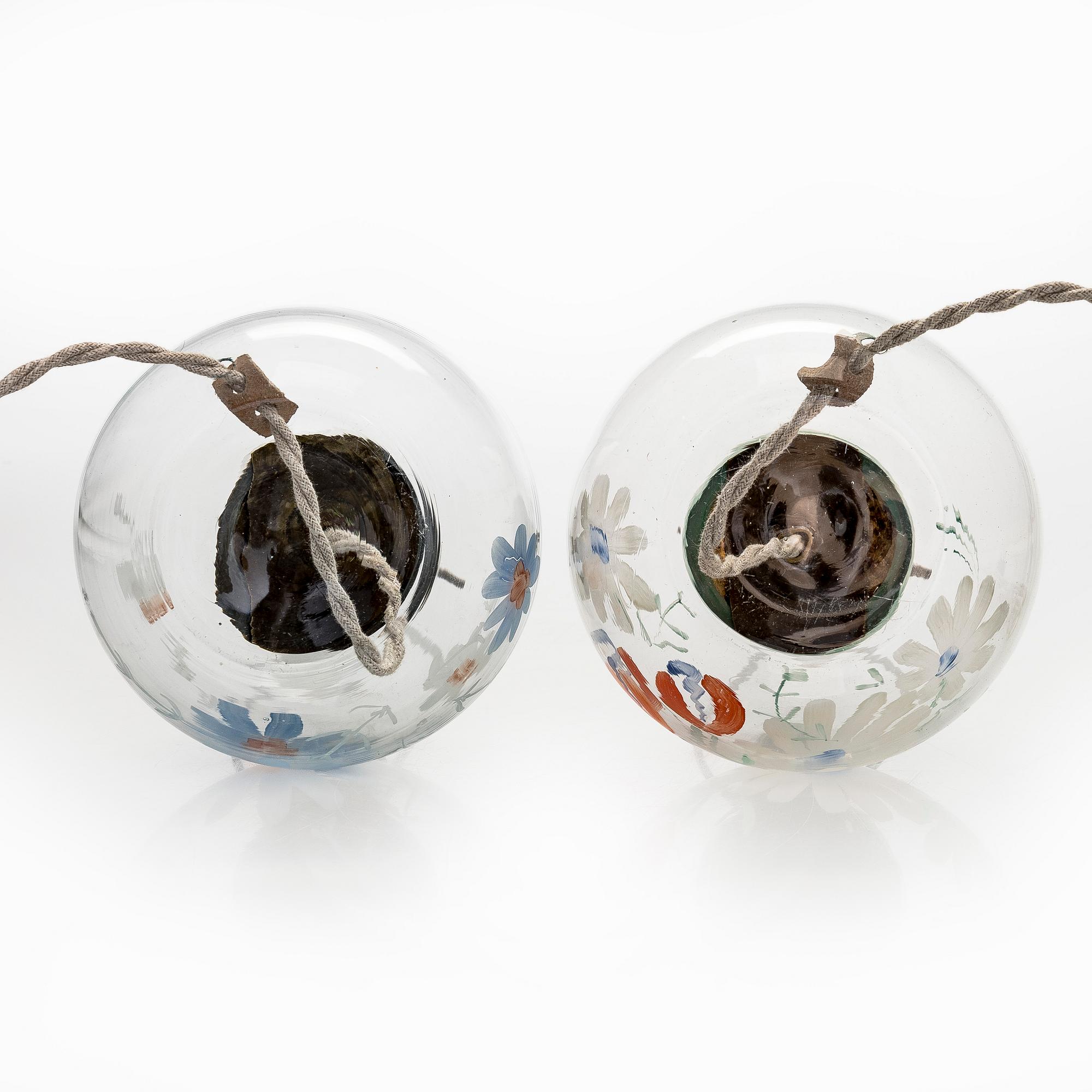 Paavo Tynell, Two 1940s table lamps for Taito and Kauklahden Lasitehdas.