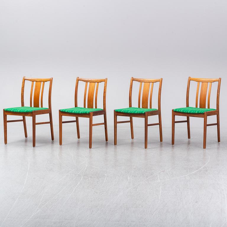 Four second half of the 20th century teak chairs.