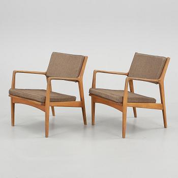 FÅTÖLJER, ett par, JO Carlsson, Vetlanda, 1960-tal.