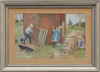 Gerda Tirén, Playing Children in Summer Greenery.