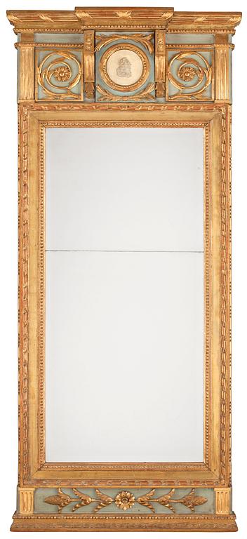 SPEGEL, av Eric Wahlberg (spegelmakare i Stockholm 1788, död 1811). Gustaviansk.