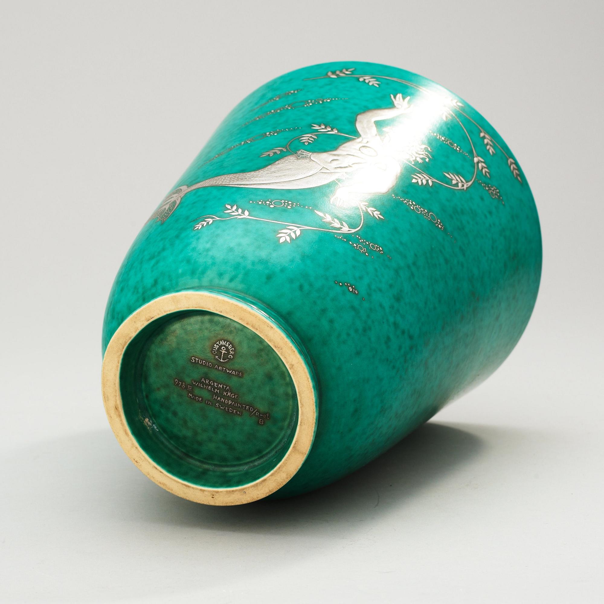 A Wilhelm Kåge 'Argenta' stoneware vase, Gustavsberg.