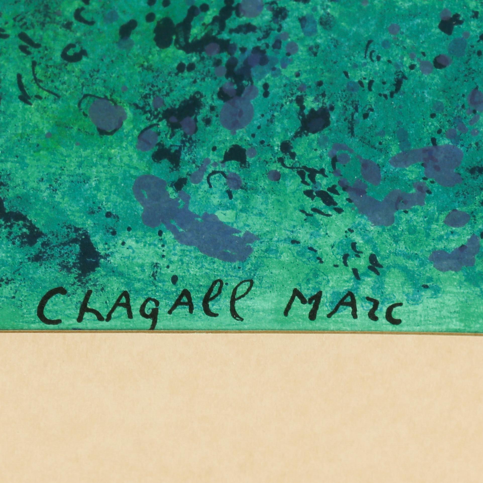 MARC CHAGALL, after, exhibition poster, plate signed.