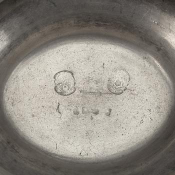 A late Gustavian pewter tureen by C G Malmborg.