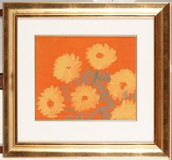 418. Inge Schiöler, Orange blommor.