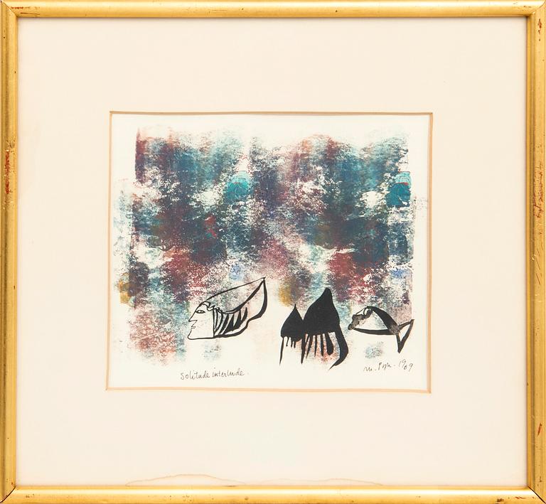 Madeleine Pyk, mixed media signed and dated 1969.