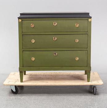 A late 19th century chest of three drawers.