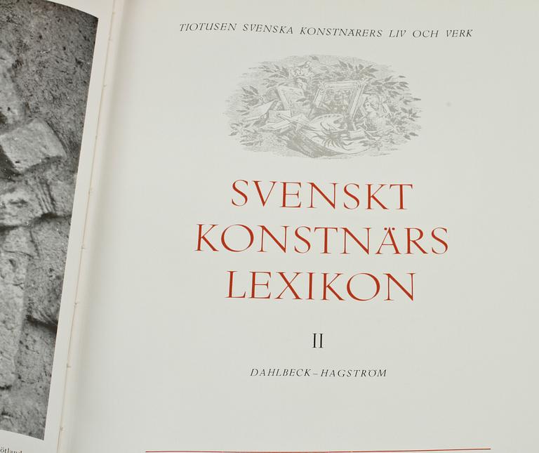 BOKVERK, volym I-V, "Svenskt Konstnärslexikon", Allhems Förlag, Malmö, 1952- 1967.