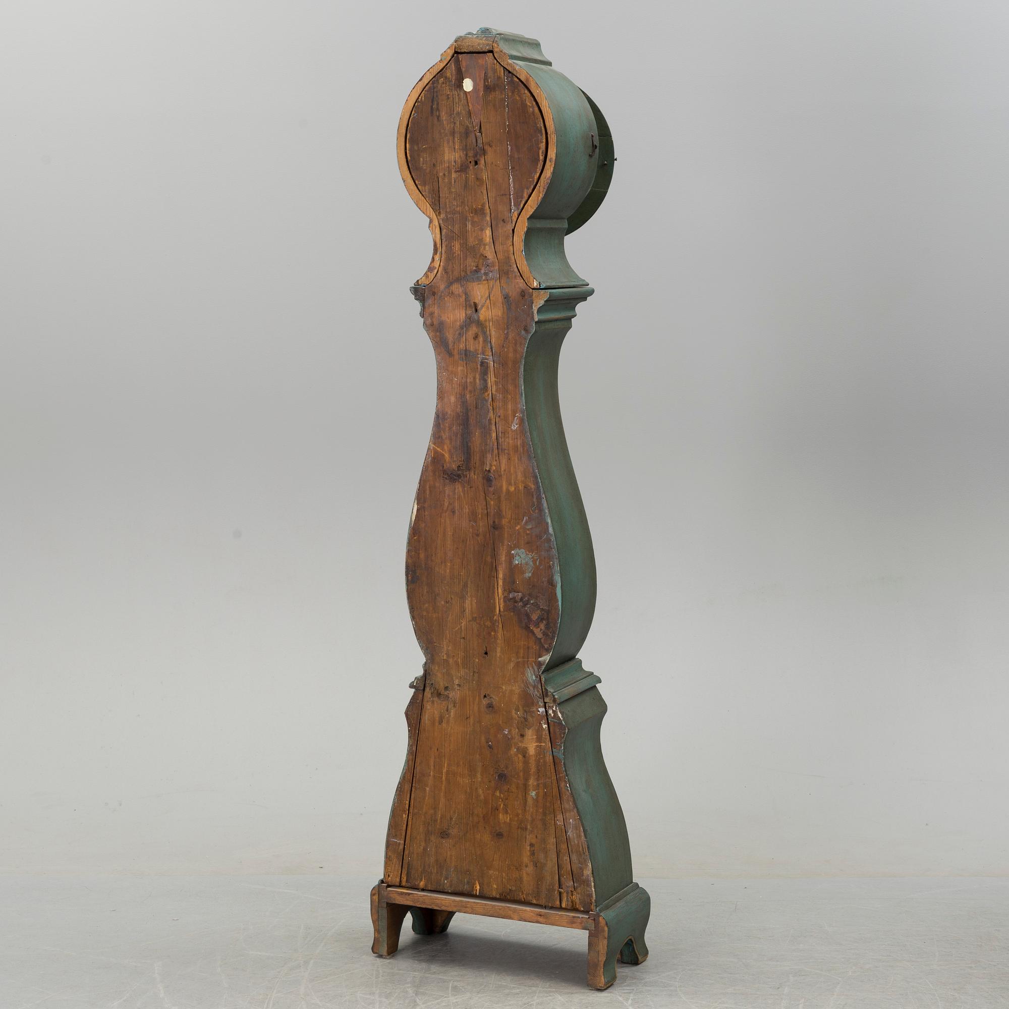 A 18th century painted longcase clock.