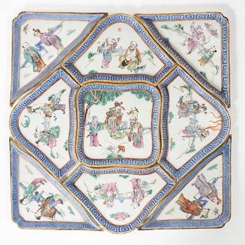 Kabaret, 9 delar, porslin, Kina, Qingdynastin, 1800-tal.