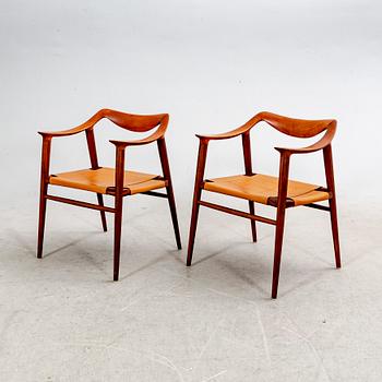 Rolf Rastad & Adolf Relling, a pair of teak and rattan "Bambi" easy chairs by Rastad & Relling, Norway 1950-60's.