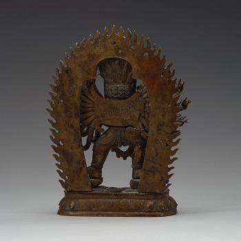 A bronze figure of Yamantaka Vajrabhairava and consort, Tibeto-Chinese, circa 1900.