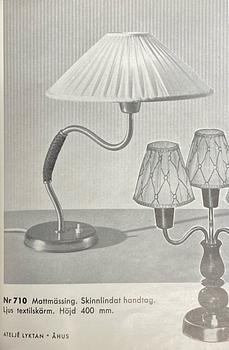 Hans Bergström, bordslampa, modell "710", ateljé Lyktan, Åhus 1940-50-tal.