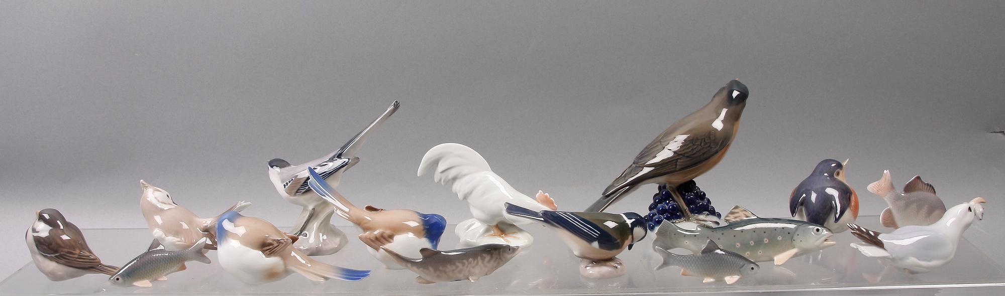 FIGURINER, 15 st, porslin, Bing & Gröndahl resp Kungl Dansk.