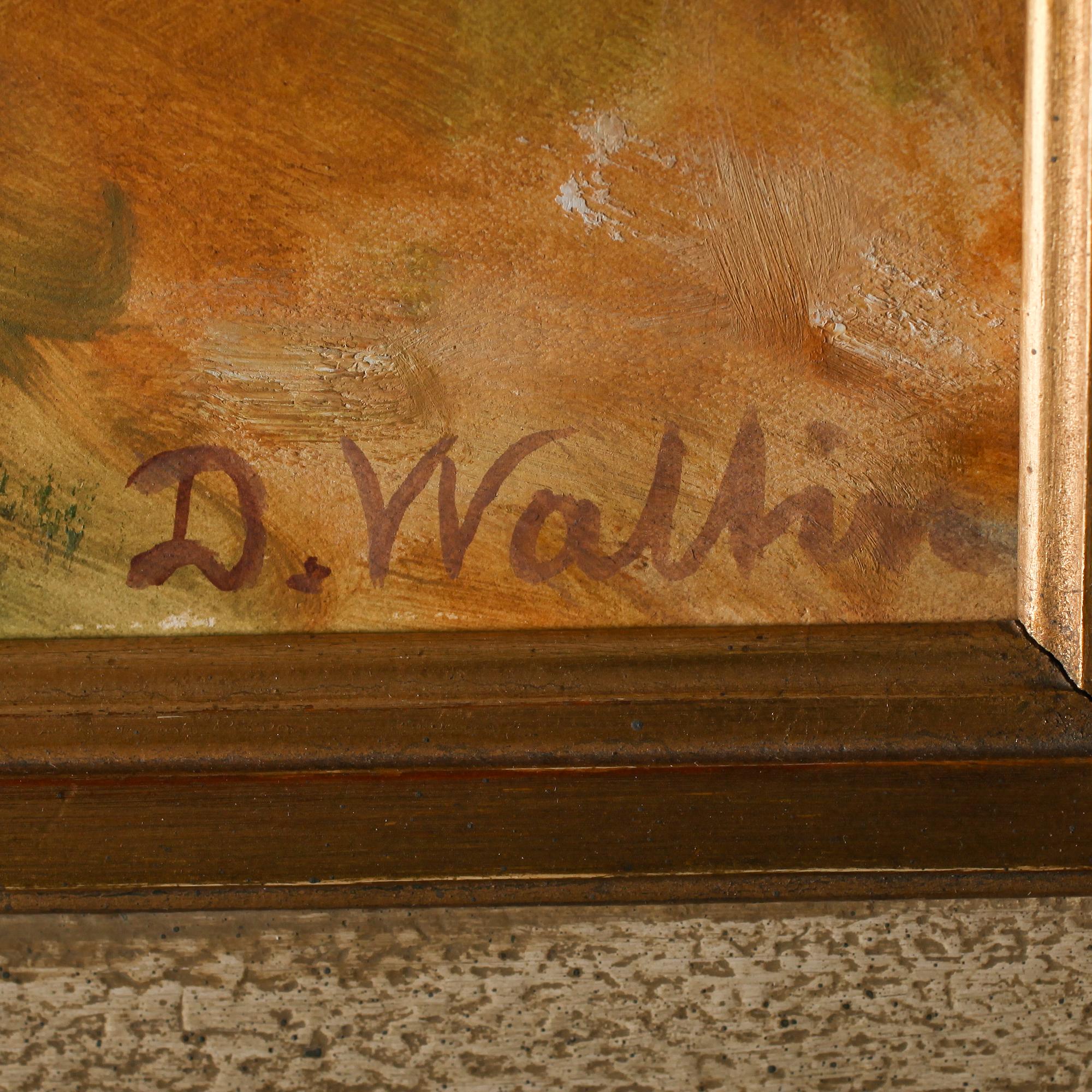 DAVID WALLIN, olja på pannå, signatur.