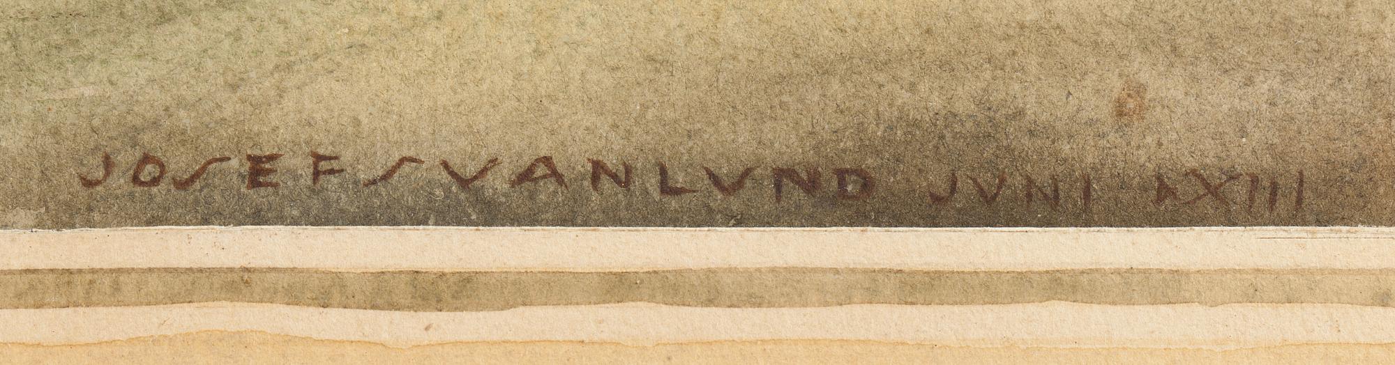 JOSEF SVANLUND, akvarell. Signerad och daterad -22.