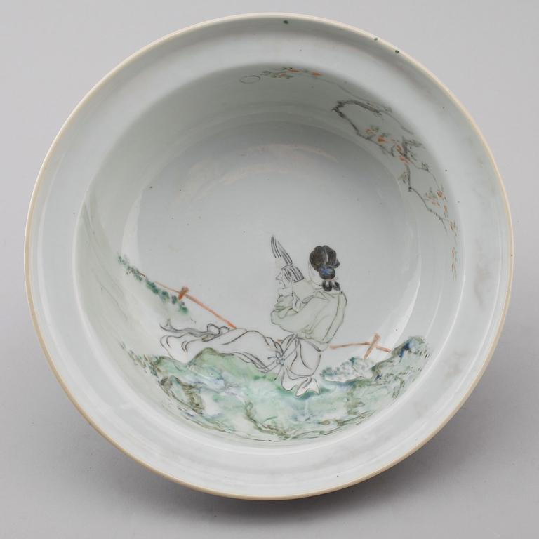 LOCKSKÅL, porslin, Kina, 1900-tal.