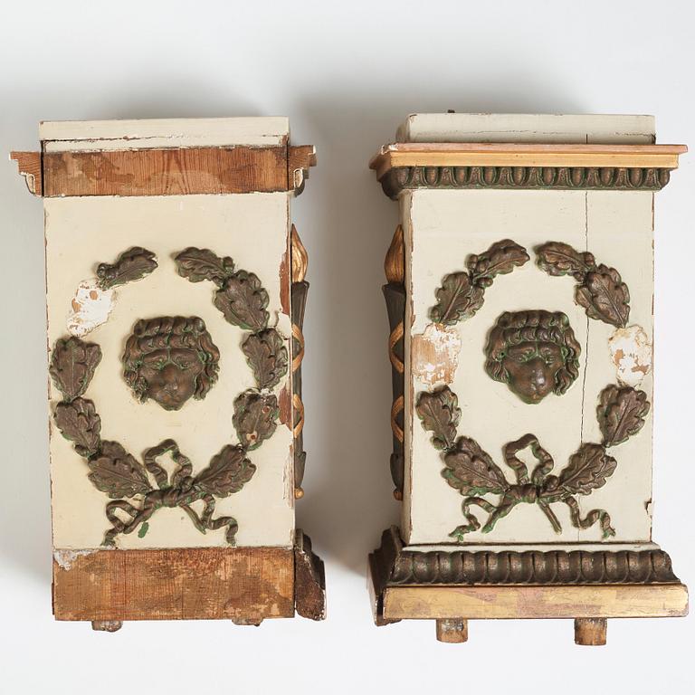 An Empire mirror with console table, attributed to N Frisk (Stockholm 1805-24).