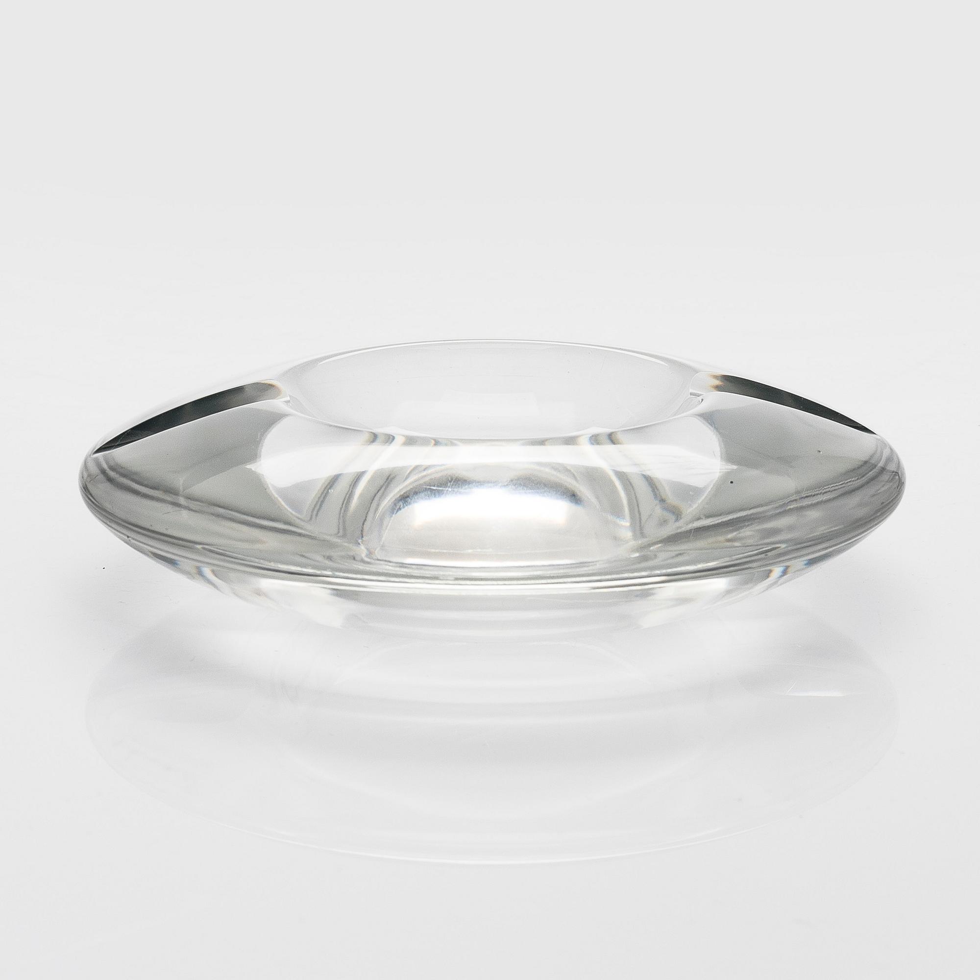 Aimo Okkolin, an ashtray, "Flying saucer" signed Riihimäen Lasi Oy A. Okkolin.