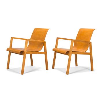 Alvar Aalto, a pair of 1940/1950's '51' armchairs for O.Y. Huonekalu- ja Rakennustyötehdas A.B.