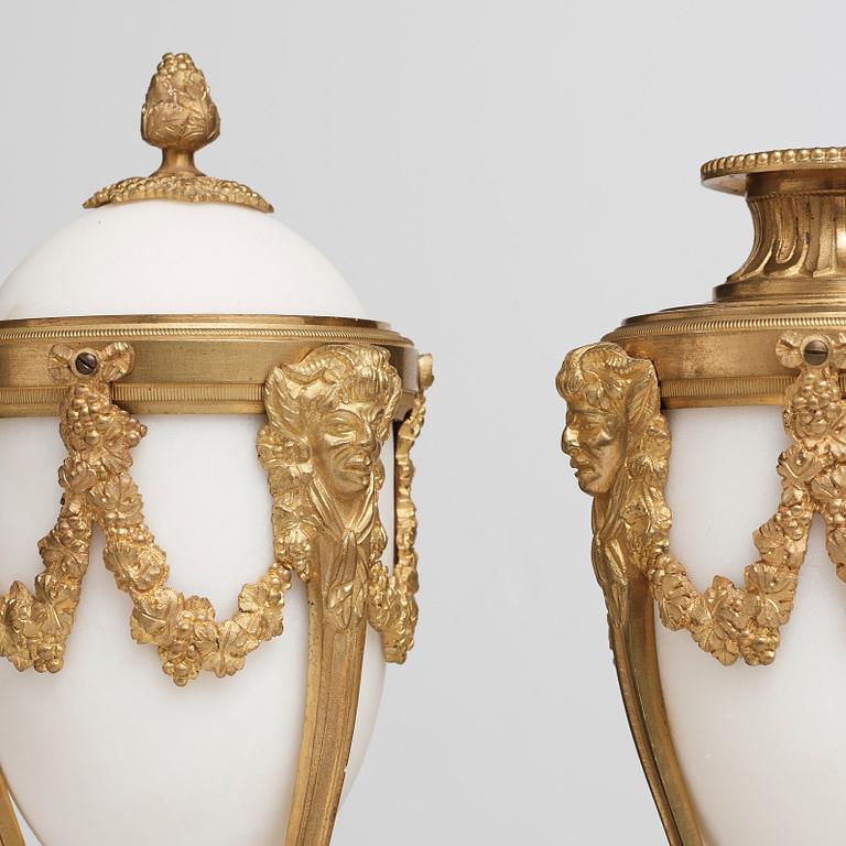 A pair of Louis XVI-style candlesticks, circa 1900.