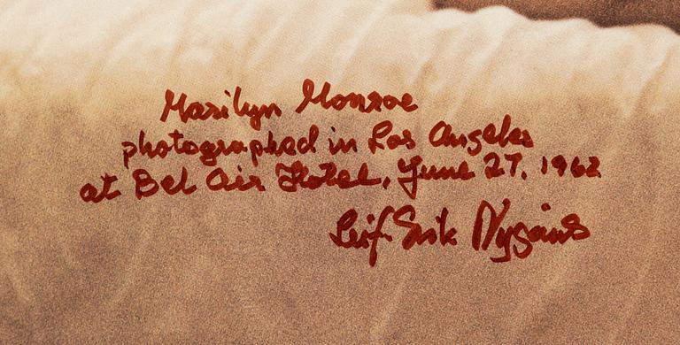 Leif-Erik Nygårds, "Marilyn Monroe photographed in Los Angeles at Bel Air Hotel, June 27th 1962".