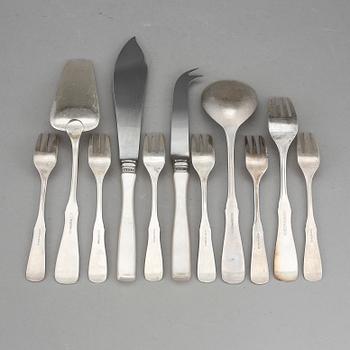 BESTICK, silver, 20 delar, silver, K G Markströms Guldsmeds AB, Uppsala, 1900-talets andra hälft. Totalvikt ca 760 g.