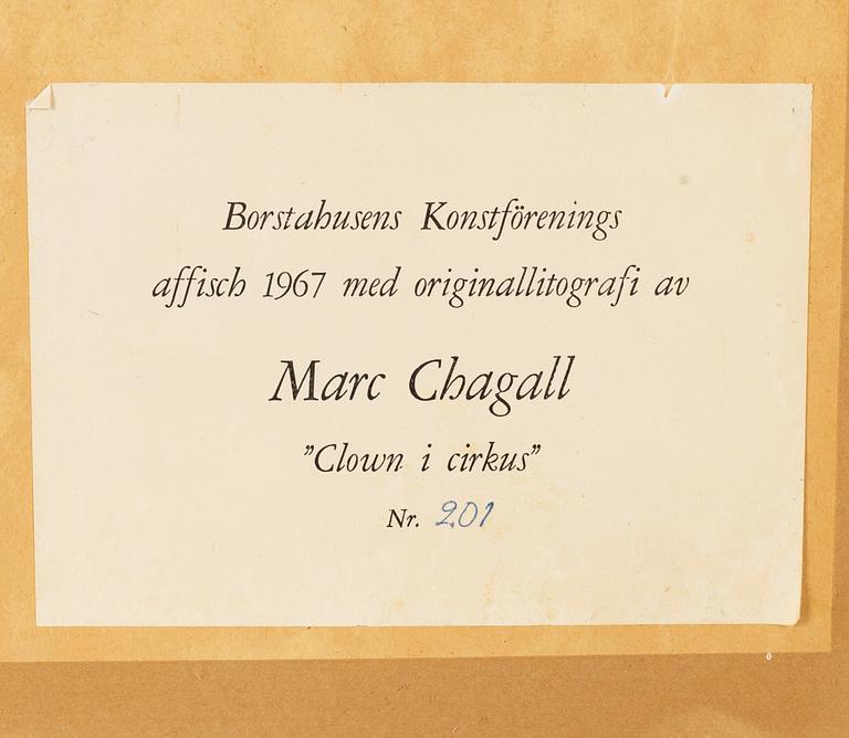 Marc Chagall, efter, färgliografi, numrerad 201/1000.