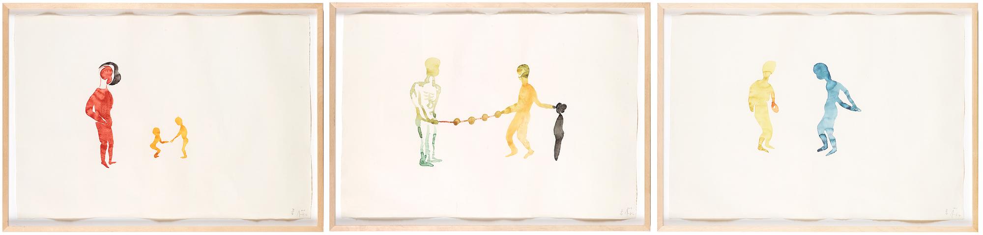 ULF ROLLOF, triptych, watercolour on paper, signed and dated 31/8/98.