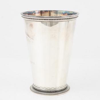 Five silver items, including beaker by Herman Hermansson, Marstrand, Sweden, 1796.