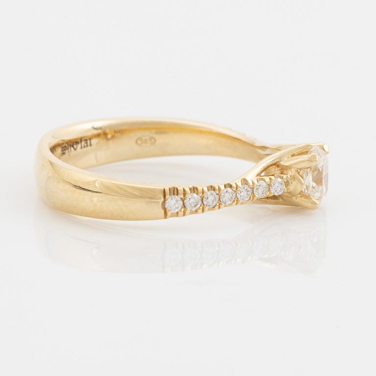 Cushion cut diamond ring.