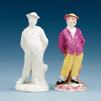 715. Two Swedish Marieberg soft paste figures, 18th Century.