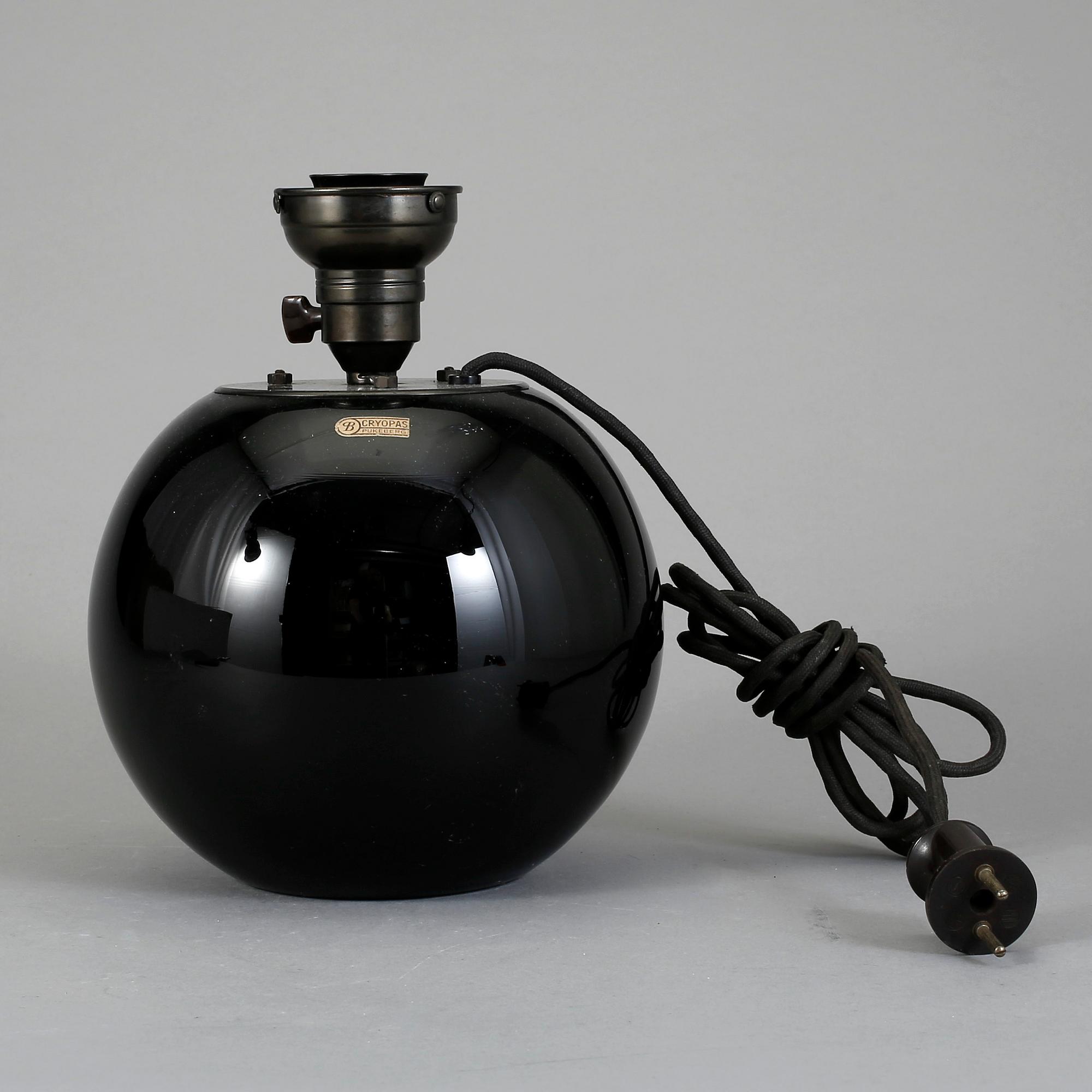 BORDSLAMPA, "Cryopas", Pukeberg, 1930-tal.