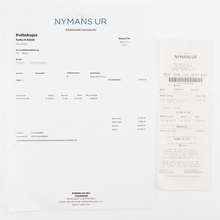 A. Lange & Söhne, Lange 1A, "N° 33 of 100", "First Limited", ca 1998.