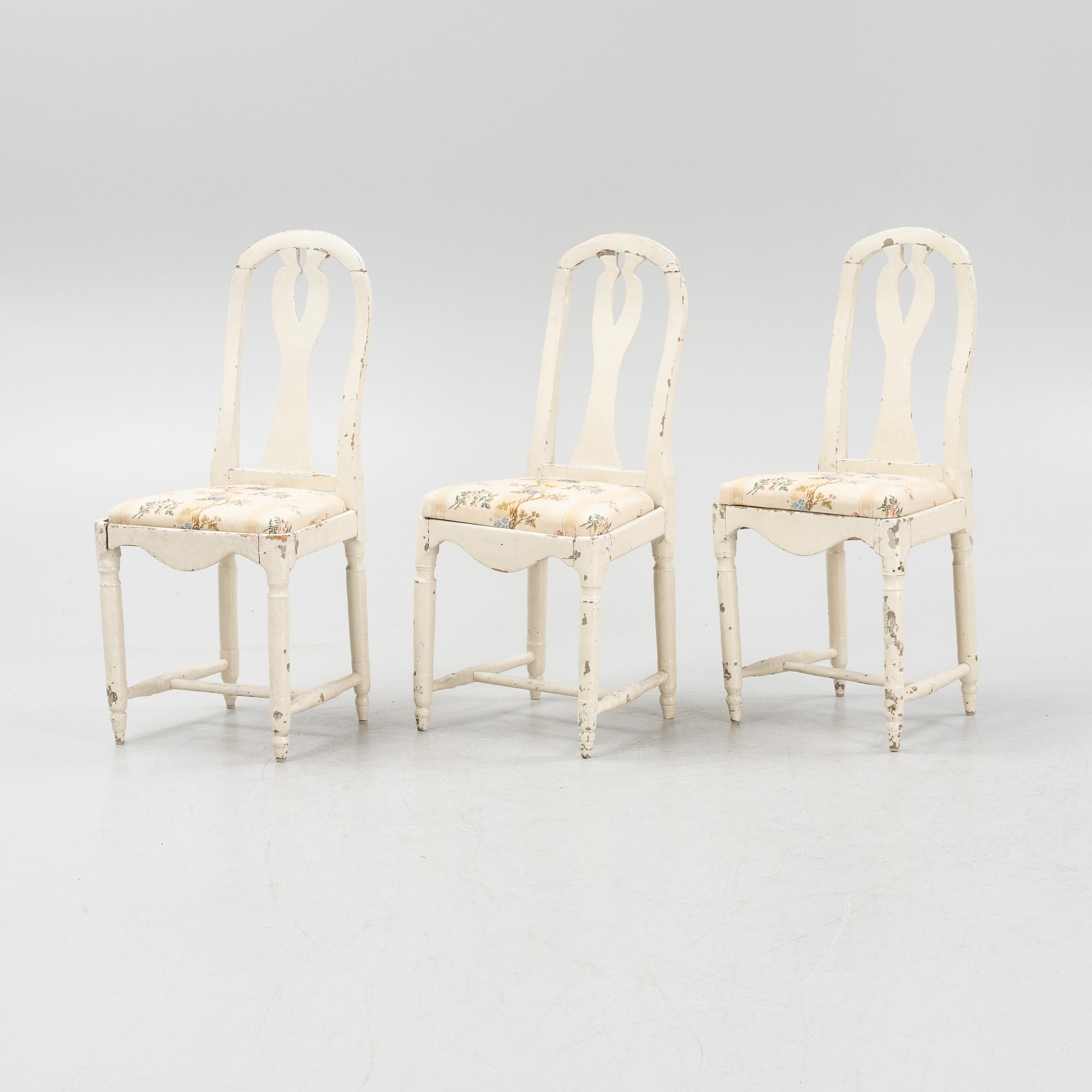 Three painted chairs, 18th/19th Century.