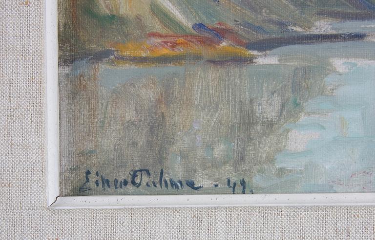 PALME, EINAR. Olja på duk, 2 st, sign, en dat -49.