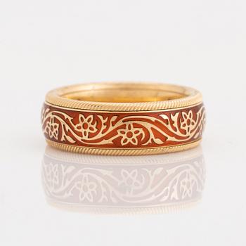 Wellendorff, "Orange" Enamel spinning ring.